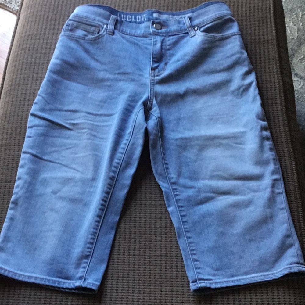 DKNY‎ Light Wash Streetwear Cropped Capri Pant Classic 5 Pocket Spandex Size 10